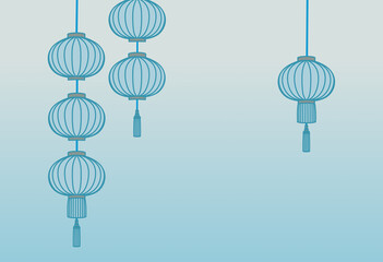 Illustration for Asian-style lantern background