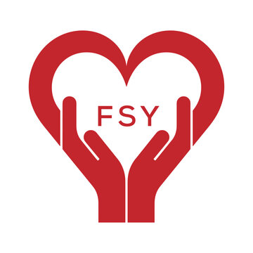 FSY Heart Care Logo &ndash; Charity, Healthcare and Community Support Icon. FSY Letter Logo.

