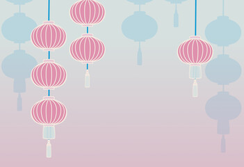 Illustration for Asian-style lantern background