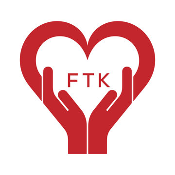 FTK Heart Care Logo &ndash; Charity, Healthcare and Community Support Icon. FTK Letter Logo.

