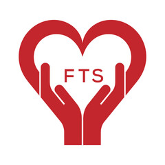 FTS Heart Care Logo – Charity, Healthcare and Community Support Icon. FTS Letter Logo.
