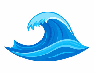 Stylized Illustration of a Powerful Ocean Wave.