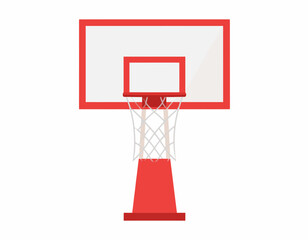 Red Basketball Hoop and Backboard Illustration.