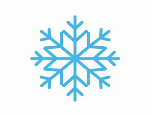 Simple Blue Snowflake Design Icon.