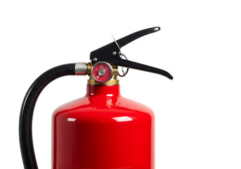 Red Fire Extinguisher Safety Equipment Close-up isolated on transparent background