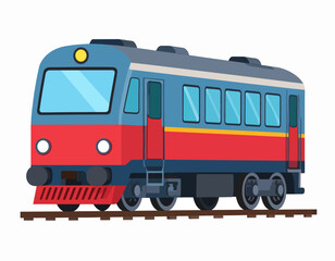 Obraz premium Colorful Cartoon Train on Tracks.