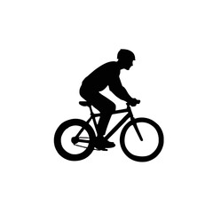 Fototapeta premium Silhouette of a man riding a bicycle