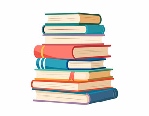 Colorful Stack of Books, Education, Knowledge, Learning.
