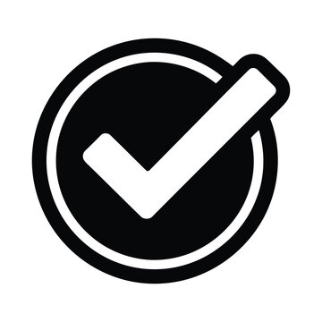 recommend clip art: Black silhouette vector illustration of check mark inside circle