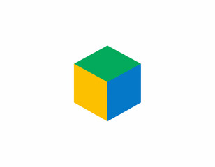 Colorful Geometric Cube Logo Design.