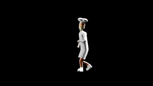 3d render chef dancing house. Salsa dance. prores 4444