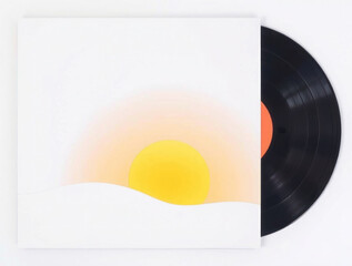 A blank, black vinyl record ready for audio recording.