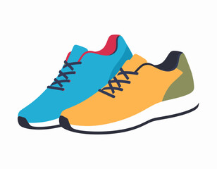 Colorful Pair of Sport Shoes with Laces.