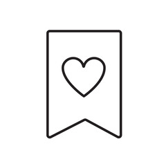 A vector icon of a bookmark for wishlist items, created in line style with editable stroke