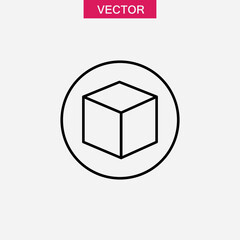Cube icon outline set sign vector simple illustration for web and app..eps