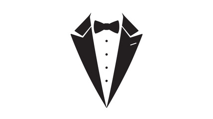 Elegant Black Tuxedo Silhouette Graphic for Formal Occasions and Celebrations vector illustration isolated on white background