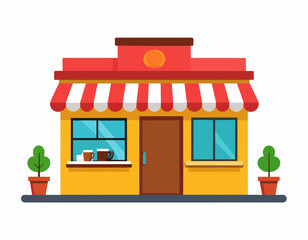 Simple Cartoon Representation of a Small Shopfront.