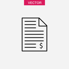 Invoice icon outline vector illustration for web and app..eps