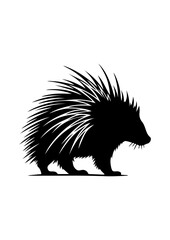 Porcupine Silhouette Illustration