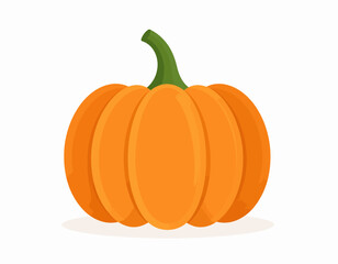 Vibrant Orange Pumpkin with Stemmed Top.