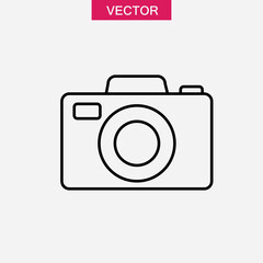 Photo Camera icon outline simple illustration for web and app..eps