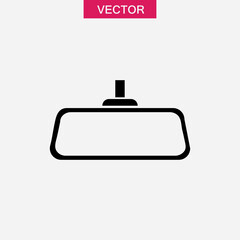 Rear mirror icon vector flat black simple illustration for web and app..eps