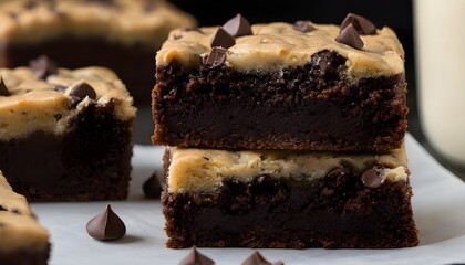 delicious chocolate chip cookie dough brownies