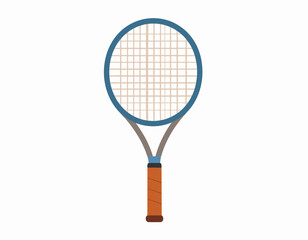 Blue and Orange Tennis Racket Illustration.