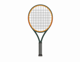 Modern Tennis Racket with Orange and Teal Accents.