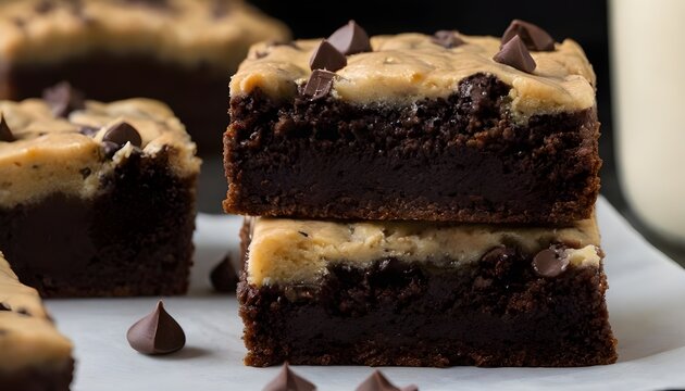 delicious chocolate chip cookie dough brownies