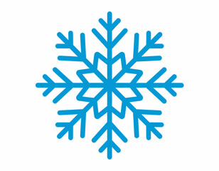 Simple Blue Outline Snowflake Design.