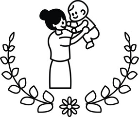 A woman holding a baby in her arms