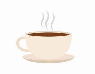 Obraz premium Simple Illustration of a Hot Coffee Cup.