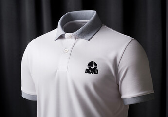 Logo Closeup Polo Tshirt Mockup Template