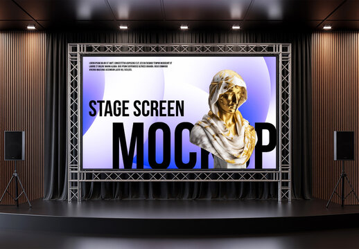 Grand Stage Screen Mockup Template for Event Presentations