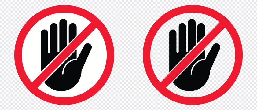 do not enter sign, hand stop sign, no entry symbol, prohibition sign, no entry restriction sign. Not Allowed stop sign, Prohibition sign or stop sign illustration transparent background 