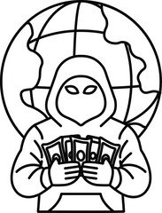 A man is holding a stack of money in his hands