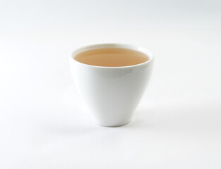 Traditional Asian Barley Tea in White Ceramic Cup