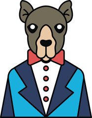 Obraz premium A dog is wearing a suit and tie