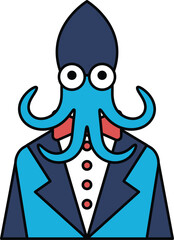 A man with a large, pointy nose and a big, pointy tentacle on his head