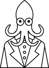 A man with a large, pointy nose and a big, pointy tentacle on his head
