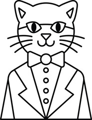 A cat wearing a suit and tie