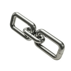 Obraz premium Close up of two interlocking metal chain links showing strong connection and durability isolated on transparent background