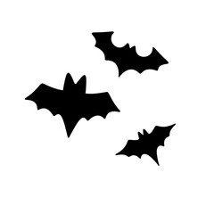 Three bats flying in the air