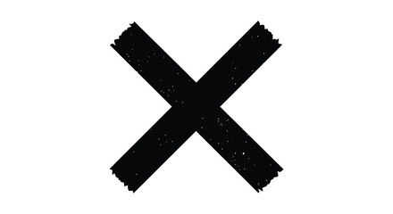 Obraz premium A large black x mark on a white background silhouette