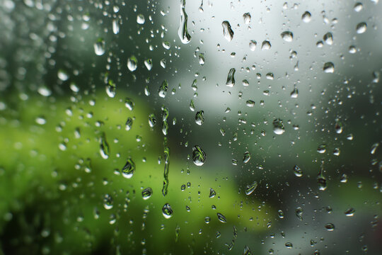 raindrops running down a glass window