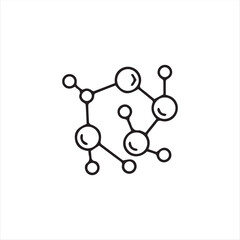 Minimalist line style node and network icon set. Perfect for illustrating technology, connectivity, big data, blockchain structure, and modern infographic design. Clean outline vector with geometric s