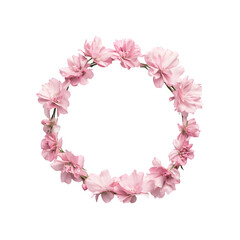 Pink flower with a circular decorative frame