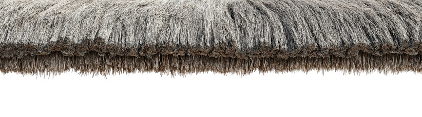 Gray and brown shaggy rug border