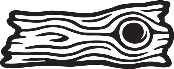a piece of driftwood black and white silhouette wood grain texture vector illustration